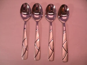 Set of 4 Cambridge Stainless Steel Flatware Soup Spoons Kara Sand 7 3/4" - Picture 1 of 5