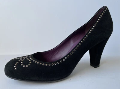 Marc Jacobs Womens Suede Embellished Round Toe Pumps EU 40 US 10 Black - Image 1 of 4