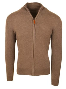 Strickjacke Pullover Herren Winter Casual Beige Braun Golf Zip Pulli - Bild 1 von 3