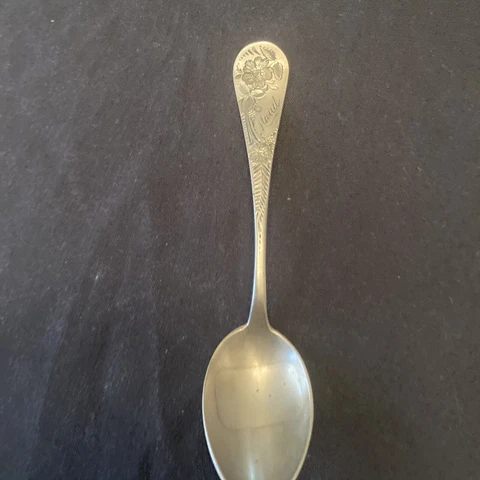 Antique Sterling Silver Souvenir Spoon Demi, Engraved ”maud” 4.25” Cover