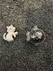 Joie Msc Meow Tea Cup Infuser White Cat 18/8 With Stainless Steel Fish Infuser