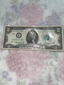 2 Dollar Bill 1976 Serial L 80783545 A Rare - Picture 1 of 2