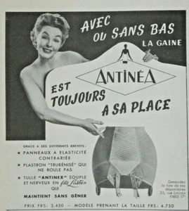 PUBLICITÉ DE PRESSE 1963 GAINE ANTINÉA AVEC OU SANS BAS TOUJOURS A SA PLACE - Imagen 1 de 1