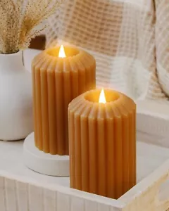 Battery Operated Candles with Remote 2PK - Flickering 3D Moving Flame, LED Flame - Picture 1 of 7
