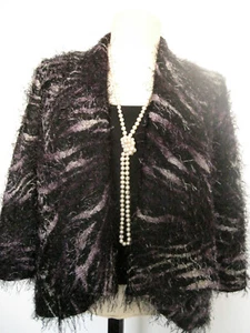 NWT ALBERTO MAKALI (NORDSTROM) JACKET SZ S AMAZING EYELASH YARN OPEN BLAZER - Picture 1 of 4