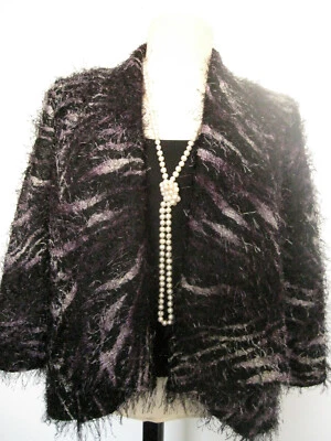 NWT ALBERTO MAKALI (NORDSTROM) JACKET SZ S AMAZING EYELASH YARN OPEN BLAZER - Image 1 of 4