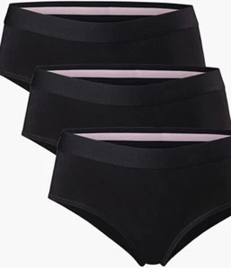 DÄNISCHE ENDURANCE Hipster Slip Höschen in Bio-Baumwolle 3er-Pack XS - schwarz NEU - Bild 1 von 2
