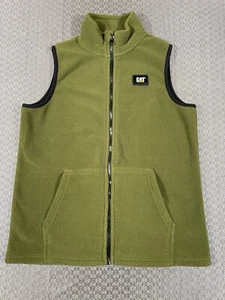 CAT Construction Equipment Vest Youth L 14/126 Full Zip Green Fleece (A7) - Picture 1 of 5