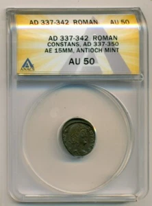 Roman Empire Constans AD 337-350 AE 15mm Antioch AU50 ANACS - Picture 1 of 4