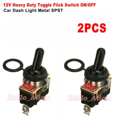 2PCS SPST 2Pin Car Boat 15A 250V ON/OFF Rocker Toggle Switch+Waterproof Boot Hot - image 1 of 4