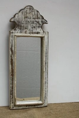 wood vintage wall mirror wood moroccan mirror distressed look mirror wall mirror - Photo 1/4