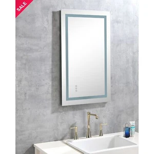 LED Bathroom Mirror Wall Mounted Vanity Mirror w/ Anti-Fog Smart Touch 40" x 24" - Picture 1 of 7