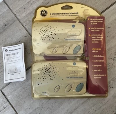 Intercomunicador inalámbrico GE 3 canales paquete de 2 sin cableado requerido caja abierta Foto 1 de 4