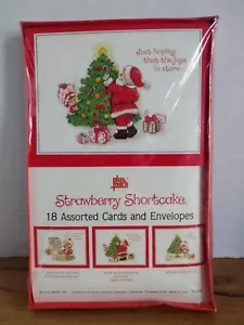 VTG Strawberry Shortcake Stationary Christmas Greeting Cards 1980's NOS - Picture 1 of 8