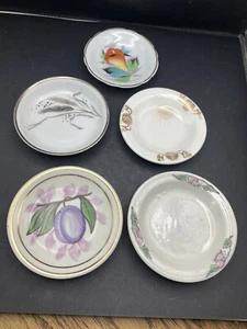 Mismatched Ceramic Porcelain Butter Pat Lot of 5 VTG Antique Wall Art - Picture 1 of 8