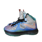 Chaussures de basketball Nike LeBron X 10 taille 7 Royaume-Uni pur platine 541100-008