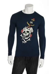 Ed Hardy Men's Graphic T-Shirt Tee Shirt (Small, Blue) $77 - Picture 1 of 4