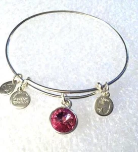 Nuevo Brazalete Brazalete Piedra Natal Alex And Ani Cumpleaños Junio Rosa Tono Plata - Imagen 1 de 1