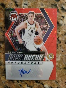 2023-24 Panini Mosaic TJ McConnell Fast Break Autograph #FB-TJM RED 24/49 Pacers - Picture 1 of 2