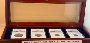 2008 AMERICAN PLATINUM EAGLE  4 COIN SET NGC MS70 EARLY RELEASES - Picture 1 of 7
