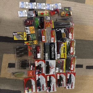 Bass Fishing Soft Plastics Lot (39) Yum Zoom Strike King Keitech 6th Sense - Picture 1 of 24