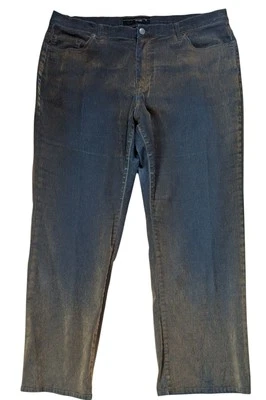 Jeans Venezia VTG plus size 20 camurça suja aparência anos 90 Y2K boot cut jeans flocado - Imagem 1 de 4