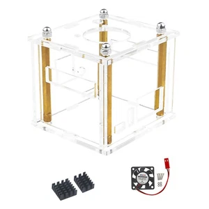 Acrylic Enclosure Clear Shell Cover W/ Cooling Fan For Orange Pi Zero 3 Replace - Photo 1/12