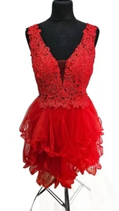 Vestido de noche rojo para mujer - talla M/L, longitud mini - Imagen 1 de 7