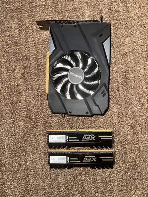Gigabyte GTX 1050 Ti 4GB Graphics Card + 2x 8gb 3000MHz RAM sticks - Image 1 of 4
