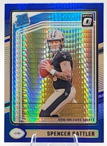 2024 Panini Optic Spencer Rattler Rated Rookie RC Blue Hyper Prizm Saints SP - Picture 1 of 3