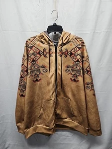 New Ouku Tribal Full Zip Polyester Pocket Hoodie Sz 3xl NWT - Picture 1 of 12