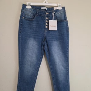 Tala Damen Cut-Off Jeans Größe 10 Skinny Fit Medium Wash Neu mit Etikett - Bild 1 von 4