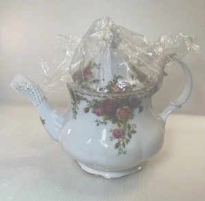 Royal Albert Teiera Old Country Rose Bone China grande 1962 nuova - Foto 1 di 8