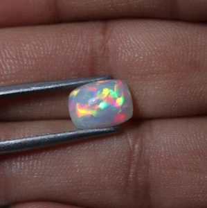 2.1 Carat 10.8x8 MM Natural AAA Multi Flashy Fire Ethiopian Opal Cushion Shape - Picture 1 of 10