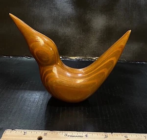MODERN SLEEK SCULPTURED WOOD BIRD UNIQUE / PERFECT / COLLECTIBLE - Picture 1 of 7