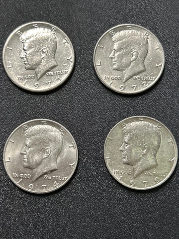 1971 1972 1974 1979 Kennedy Half Dollar Coins Cover