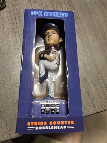 Max Scherzer Strike Counter Bobblehead NY Mets 2022 8/26 SGA Cover