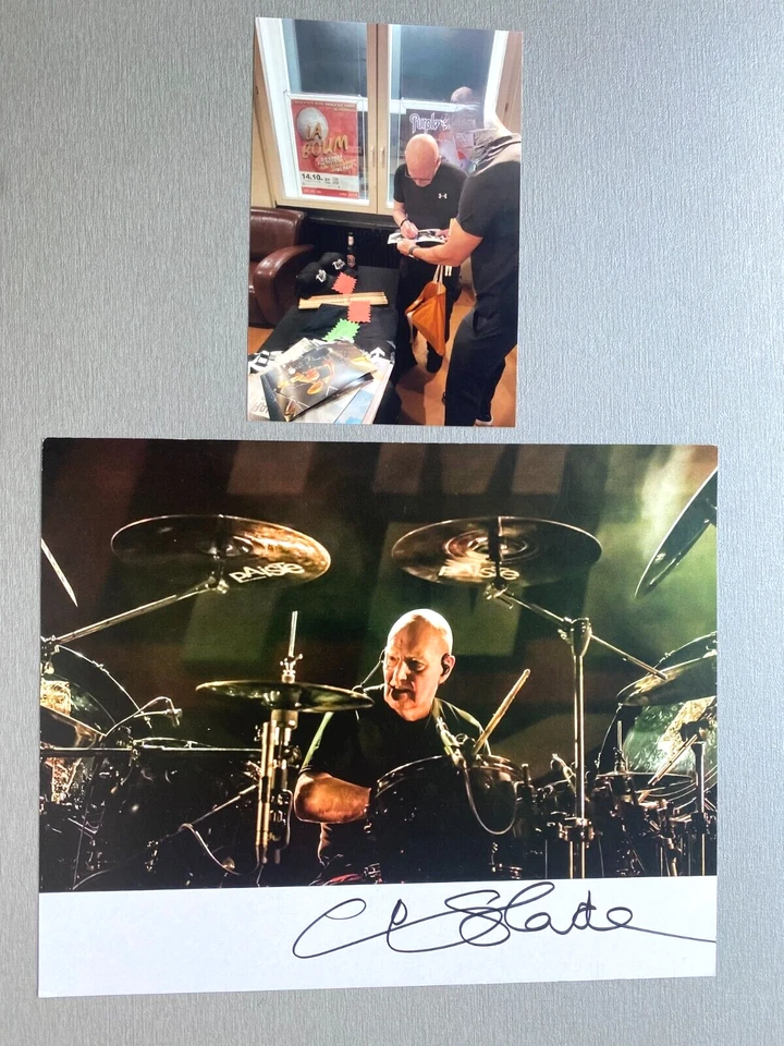 CHRIS SLADE "AC/DC" original In-person signed Autogrammkarte 20x25 + Foto - Bild 1 von 1
