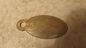 Antikes vernickeltes ID-Tag Flugzeug - "Bitte zurück"  - Bild 1 von 2