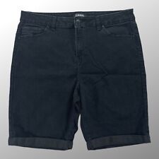 D. Jeans shorts Womens 14 (34x9) High Waist Bermuda Black Stretch Cuffed