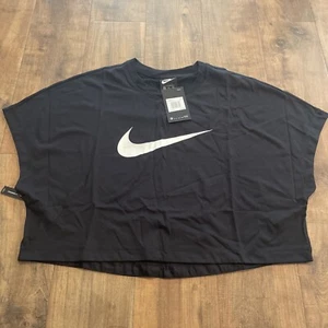 Nike Sportswear Cropped Top Black White Ar3064-010 Womens Size XXL - Picture 1 of 4