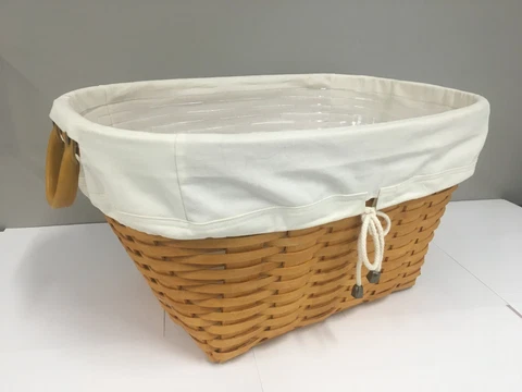 Longaberger Classic Oval Laundry Basket w/ Liner, Protector, Leather Handles  #2 Cover