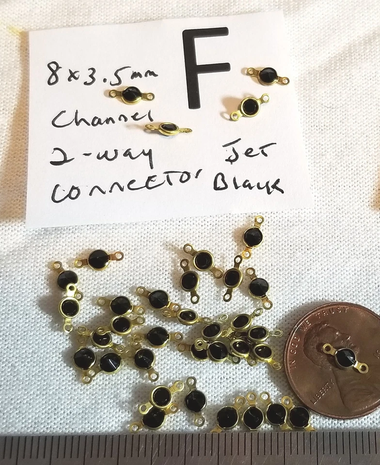 Juego de conectores de bisel de 2 anillos de colección 8x3,5 mm con pedrería Swarovski canal de latón Foto 1 de 1