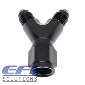 Y-Block Female AN6 In Male AN4 Out (Black) - Picture 1 of 1