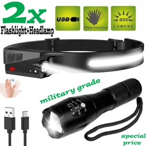 Bundle Super Bright Tactical Military LED Flashlight+induction headband high LUX - Picture 1 of 21