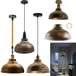 Vintage Retro Pendant Light Shade Metal Lampshade Ceiling Pendant Light Fitting - Picture 1 of 52