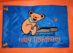 Personalized Grateful Dead Bear Playing Piano Safety Flag Sailboat UTV jeep ATV - Picture 1 of 3