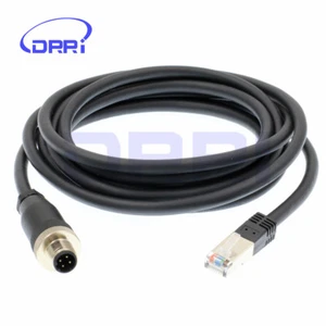 M12 D-coded 4pin macho a RJ45 CAT6 Cable ensamblaje para aplicaciones industriales - Imagen 1 de 3