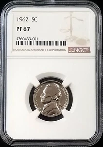 1962 Proof Jefferson Nickel certified PF 67 by NGC! - Picture 1 of 4