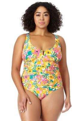 Anne Cole 298190 Plus - V Wire One Piece Swimsuit Multi Size 16W — 第 1/2 张图片